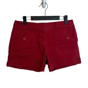 Loft Red Cargo Chino Shorts
